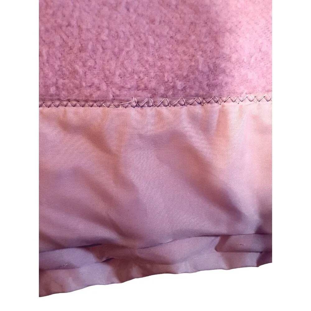 Vintage Blanket Acrylic Satin Edge Purple Lilac 75x90‎ Full Size